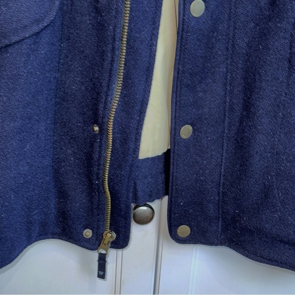 Woolrich Vintage Men’s Wool Navy Blue Bomber Jacket XLarge Warm Winter Coat - Picture 15 of 16